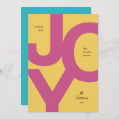 Bright Joy Pink & Yellow Carte de vacances non pho (Devant / Derrière)