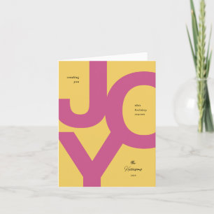 Bright Joy Pink & Yellow Carte de vacances non pho