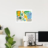 Bright Jungle Kids Customizable Wall Art print (Thuiskantoor)