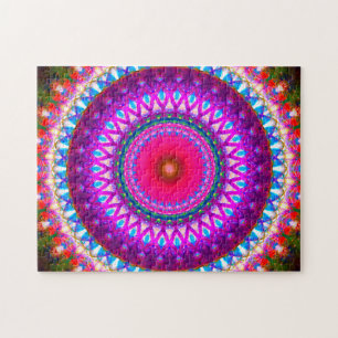 Bright Kaleidoscopisch Mandala Art Legpuzzel
