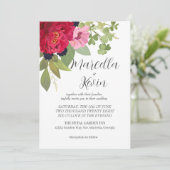 Bright & Kleurrijke Bloementuin Boeket Bruiloft Kaart (Staand voorkant)