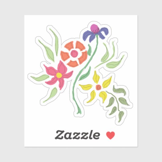 Bright kleurrijke Floral Bouquet Sticker (Vel)