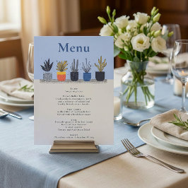 Bright Kleurrijke Potted House Planten Wedding Men Menu