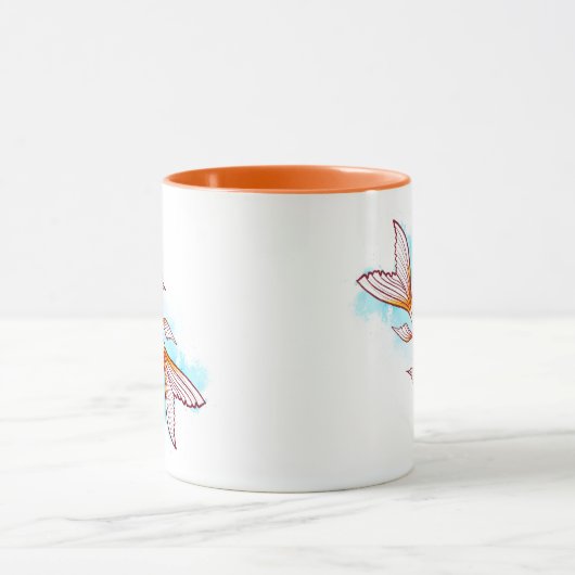 Bright Koi Fish Illustration Mug (Centre)