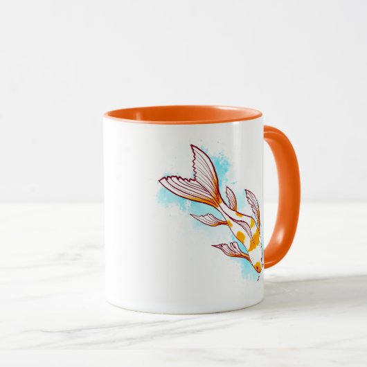 Bright Koi Fish Illustration Mug (Devant droit)