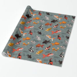 Bright Koi Fish Pond Pattern Cadeaupapier