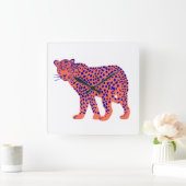 Bright Leopard Vierkante Klok (Huis)