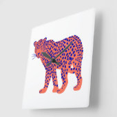 Bright Leopard Vierkante Klok (Hoek)