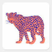 Bright Leopard Vierkante Sticker (Voorkant)