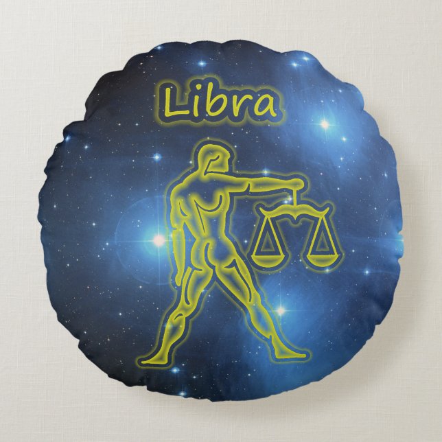 Bright Libra Rond Kussen (Voorkant)