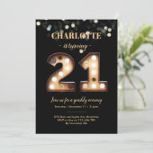 Bright Lights 21e verjaardag uitnodiging (Staand voorkant)