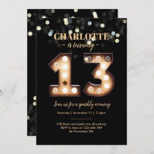 Bright Lights Invitation du 13e anniversaire Spark