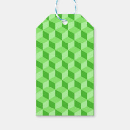 BRIGHT LIME GREEN GEOMETRIC CUBE PATTERS CADEAULABEL