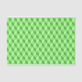 BRIGHT LIME GREEN GEOMETRIC CUBE PATTERS TISSUEPAPIER