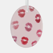 Bright Lips Imprints Valentijn Pattern Glas Ornament (Voorkant Rechts)