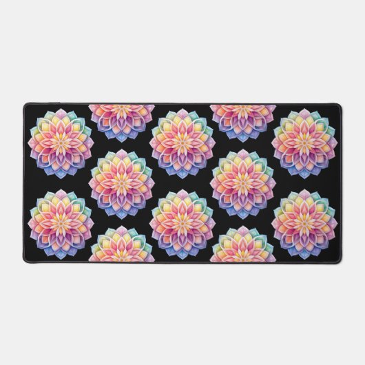 Bright Mandala Floral Desk Mat (Voorkant)