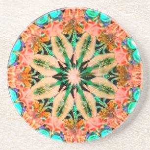 Bright Mandala Sandstone Absorbent Drink Onderzett Zandsteen Onderzetter