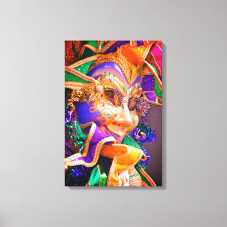 Bright Mardi Gras Masker Canvas Afdruk