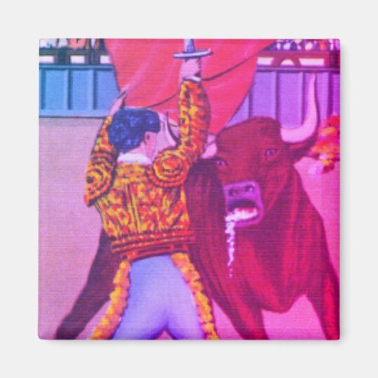 Bright Matador vermaakt menigte met stier Magneet (Voorkant)