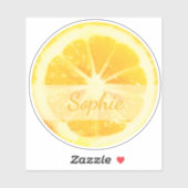 BRIGHT MEDITERRANEAN SUNSHINE YELLOW LEMON FRUIT STICKER (Vel)