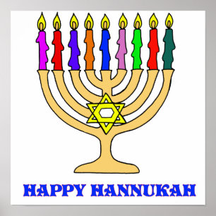 Bright Menorah Poster