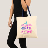 Bright Mermaid Hair Don't Care Mermaid Tote Bag (Devant (produit))
