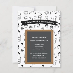 Bright Mind Brilliant Future bewerkbare uitnodigin Briefkaart