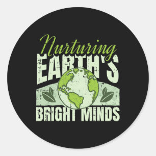 Bright Minds Earth Day Environmental Natuur Enviro Ronde Sticker