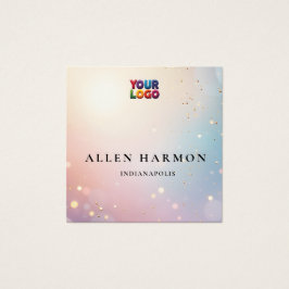 Bright Minimal Custom Family Name | 5-Minute Edit Vierkante Visitekaartjes