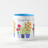 Bright Moderne bloemen in potten Mok (Midden)