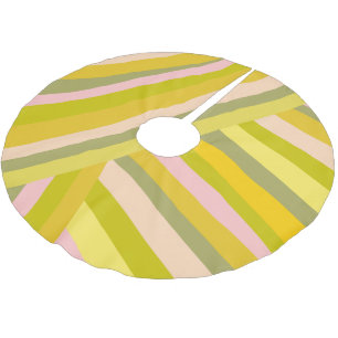 Bright Moderne Citrus Stripes Green en Roze Kerstboom Rok