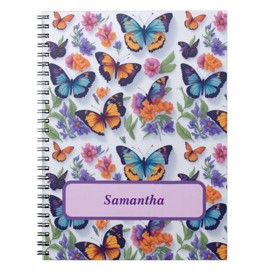 Bright Mooie Fluttering Wing Butterfly Journal Notitieboek (Voorkant)