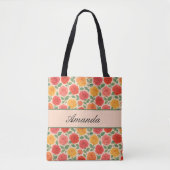 Bright Multicolor Roos Name Pattern Draagtas (Voorkant)