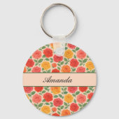 Bright Multicolor Roos Name Pattern Sleutelhanger (Achterkant)
