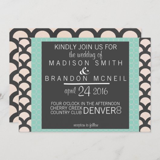 Bright N Belle Faire-part de mariage (Devant / Derrière)