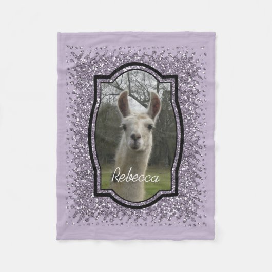 Bright N-mousserende lama in Smokey Lavender Fleece Deken (Voorkant)