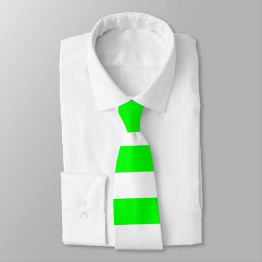 Bright Neon Chartreuse Cravate à rayures vert et b (Attaché)