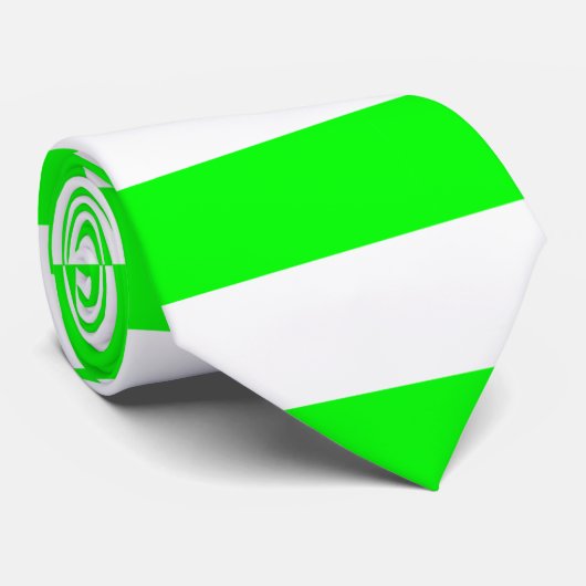 Bright Neon Chartreuse Cravate à rayures vert et b (Roulé)