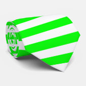 Bright Neon Chartreuse Cravate à rayures vert et b (Roulé)