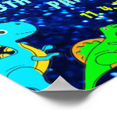 Bright Neon Dinosaurs Boys Affiche de bienvenue de (Coin)