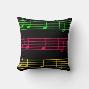 Bright Neon Notes Coussin