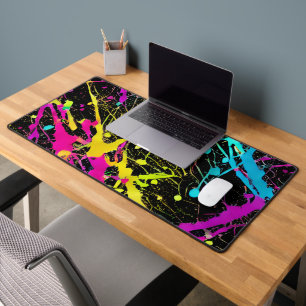 Bright Neon Paint Splatter Bureaumat
