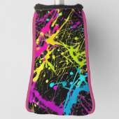 Bright Neon Paint Splatter Golfheadcover (Draai 90)