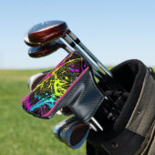 Bright Neon Paint Splatter Golfheadcover (Insitu)