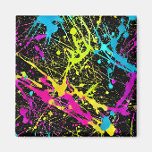 Bright Neon Paint Splatter Magneet (Voorkant)