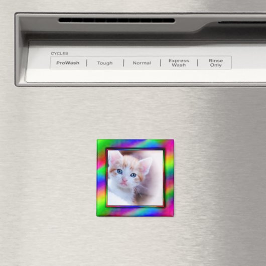 Bright Neon Photo Frame Magnet (In Situ (Lave-vaisselle))