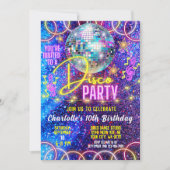 Bright Neon Pink Glow Girl's Disco Dance Party Kaart (Voorkant)