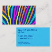 Bright neon zebra rayonne attention carte de visit (Devant / Derrière)