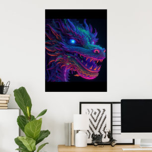 Bright (NIET NEON) Dragon Print Poster Artwork