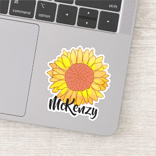 Bright Nom personnalisé Sticker tournesol